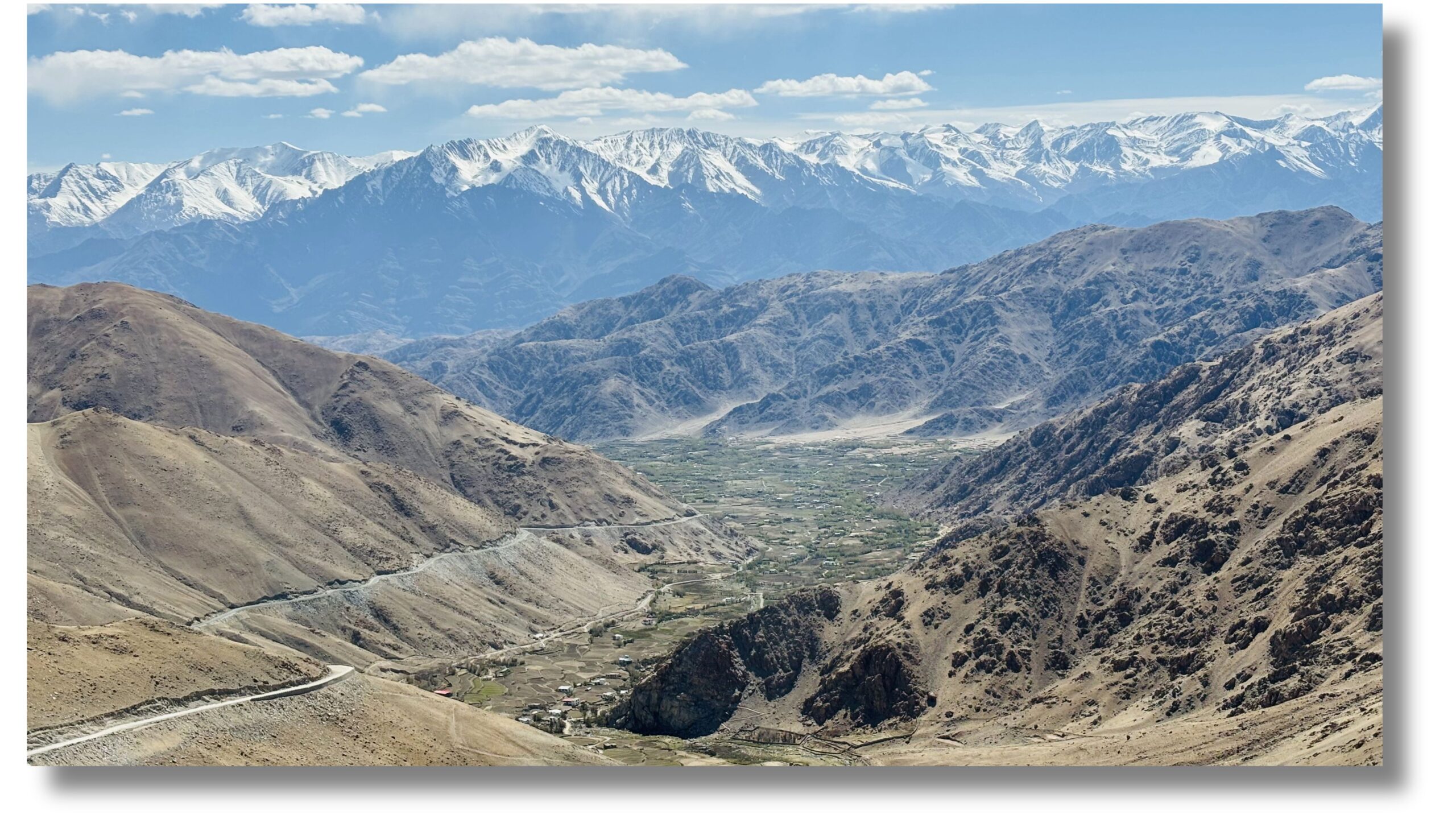 A panoramic view of the Himalayas from close to Changla pass, Ladakh